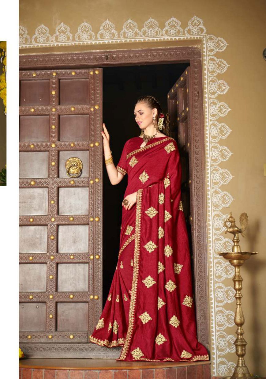 Kalista Euro 4 Fancy Designer Festive Wear Vichitra Silk Saree Collection